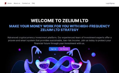 Скриншот HYIP Zelium Ltd