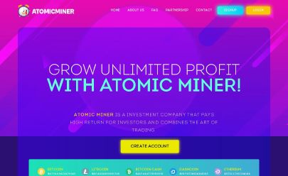 Скриншот HYIP atomicminer.pro