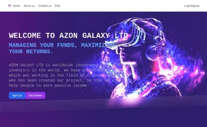 Скриншот HYIP Azon Galaxy